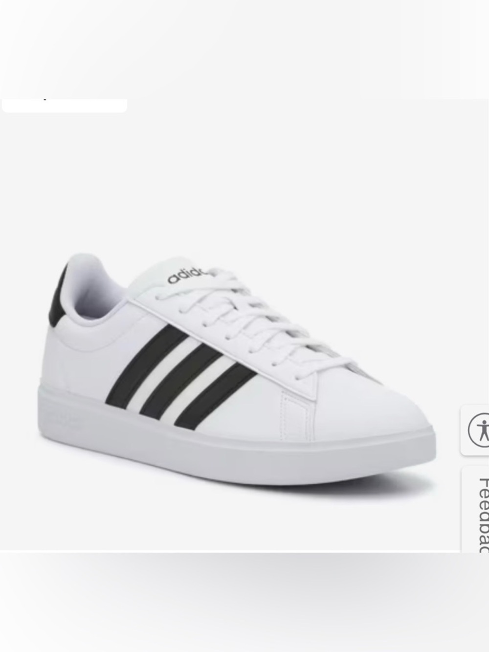 NWT adidas Grand Court 2.0 K White with Black Stripes